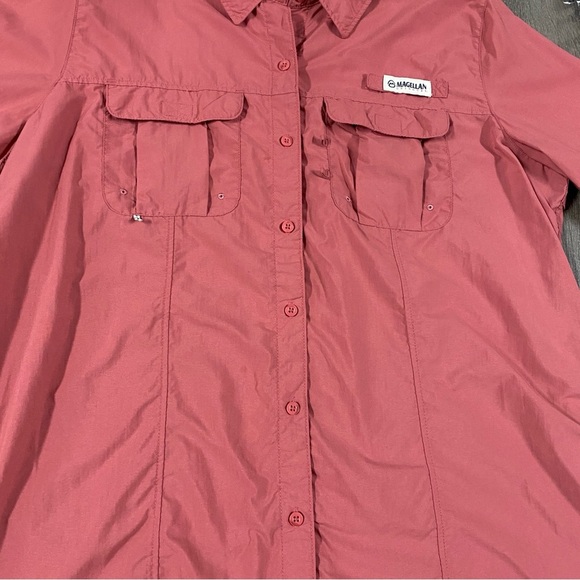 MAGELLAN fishing gear relaxed fit pink long sleeve collar button front size 1X - Picture 4 of 7